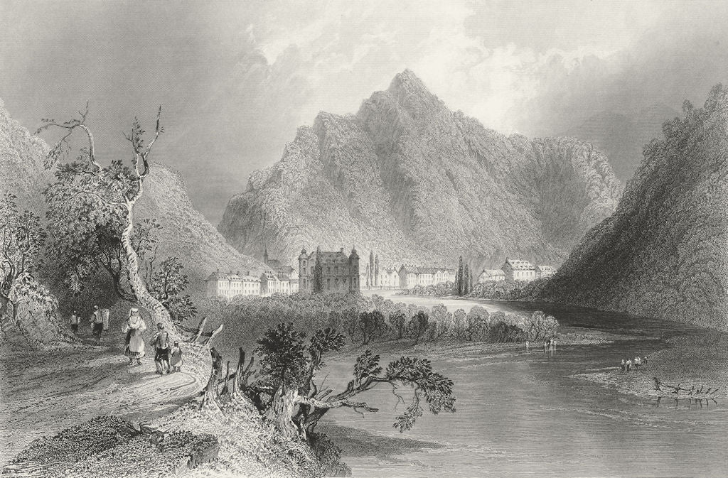 GERMANY. Ems, Lahn, Rhine. Wright 1841 old antique vintage print picture